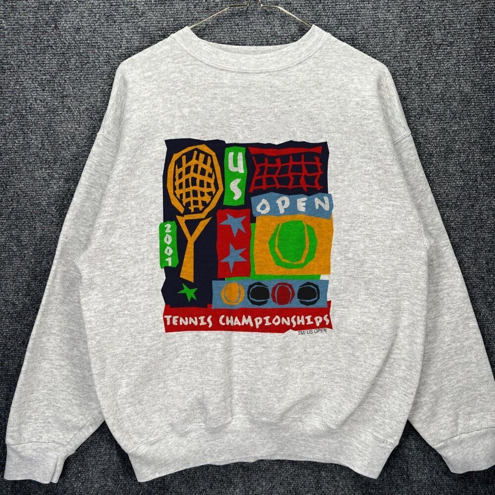2001 Us Open Tennis Championships Vintage Sports Graphic Crewneck Sweatshirt